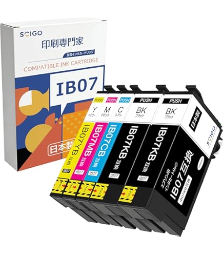 Amazon.co.jp: EasyECO Epson用 エプソン IB07 インクカートリッジ 4色