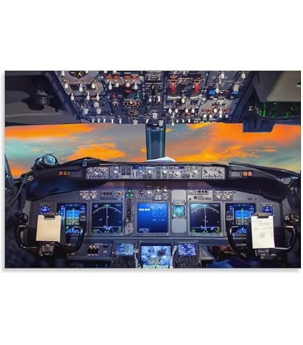 Amazon.co.jp: 民間航空機 ジェット機 飛行機 コックピット ディテール