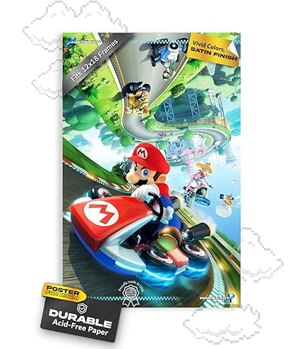 マリオカート　ポスター　　タイムセール Amazon.co.jp: Super MarioマリオKart 8デラックスマキシ