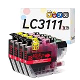インクのチップス ブラザー用 LC3111 互換インク LC3111M マゼンタ4本セット 染料 ＜発色の良いHDカラー使用＞ ＜残量検知対応ICチップ搭載＞ 対応機種:DCP-J572N / DCP-J577N / DCP-J582N / DCP-J587N / DCP-J972N / DCP-J973N / DCP-J978N-B/DCP-J978N-W/DCP-J981N など