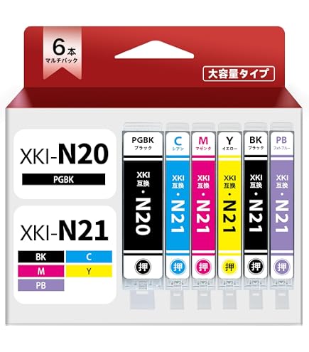Amazon.co.jp: 【KONOink】 XKI-N20+N21 (BK/C/M/Y/PB/PGBK) 6MP