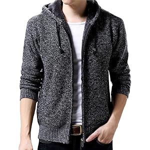 [サン ブローゼ] 裏ボア パーカー ジップアップ フード付き 防寒 上着 アウター メンズ