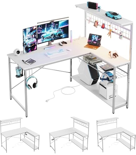 Amazon | (ジョジョカ) Jojoka パソコンデスク L字型 コンセント&LED