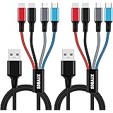 【2本セット/1.2M】SDBAUX 4in1 充電ケーブル3A急速充電 3in1一本四役 2*ライトニング/タイプC/マイクロ同時給電可能i0S Android Type-C Micro USB 携帯電話電子装置多機種対応 (混合色)