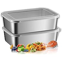 Amazon｜CHFNJJ ステンレス製保存容器 2点セット ステンレス バット 蓋