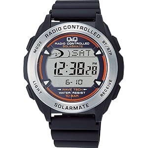 [シチズン Q&Q] 腕時計 デジタル 電波 ソーラー 防水 日付 ウレタンベルト MHS7-300 メンズ ブラック