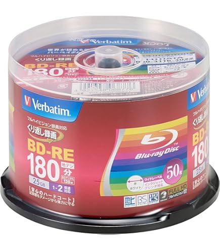 (未使用･未開封品)　バーベイタム 6倍速対応BD-R 50枚パック 25GB ホワイトプリンタブルVerbatim VBR130RP50V1 [PC] p1m72rm Amazon | バーベイタム 6倍速対応BD-R 50枚パック 25GB ホワイト