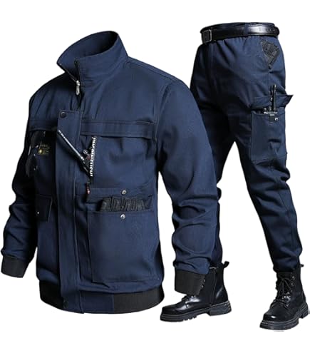 Amazon.co.jp: 作業服 作業着 上下セット 春秋用 防汚 防縮 高密度