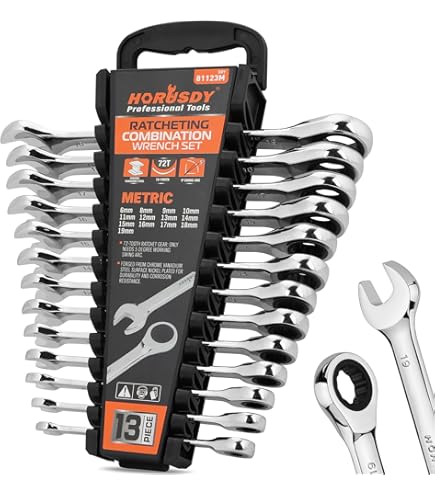 Amazon | PROSTORMER ラチェットレンチ14点セット 6-19mm クロム