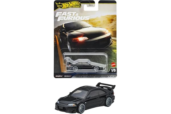 ホットウィール(Hot Wheels) ワイルド・スピード 1993 ホンダ シビック クーペ EX EJ1 乗り物おもちゃ ミニカー 3歳から ブラック JBL90