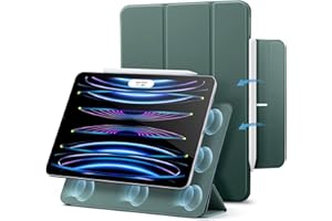ESR iPad Pro 11インチ ケース 第4/3/2世代(2022/2021/2020)専用 強力マグネット吸着式 スリムな三つ折りスタンドケース Pencil 2対応 オートスリープ/ウェイク機能 グリーン