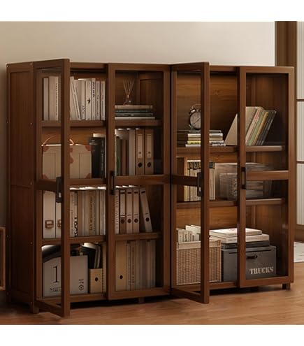 Amazon｜イタリア製 ブックケース 本棚 象嵌 完成品 ブラウン 木製