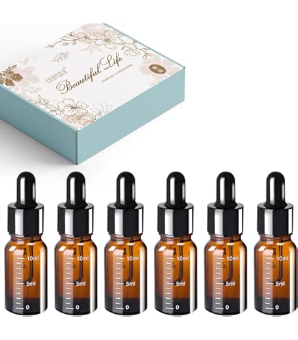 Amazon.co.jp: スポイトボトル 10ml 6本セット 遮光瓶 ガラス