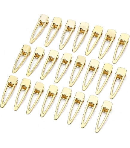 Amazon.co.jp: ヘアクリップ パーツ 20個セット ゴールド 60mm 長方形