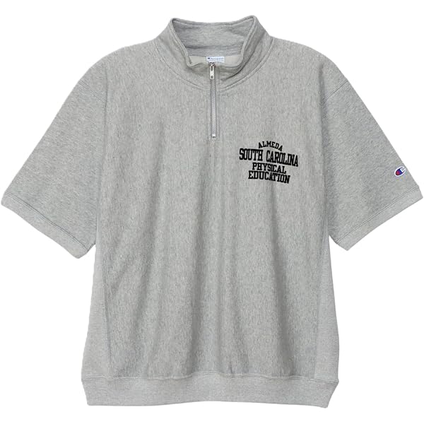 Amazon.co.jp: [チャンピオン] ハーフジップ 半袖 スウェットシャツ 裏