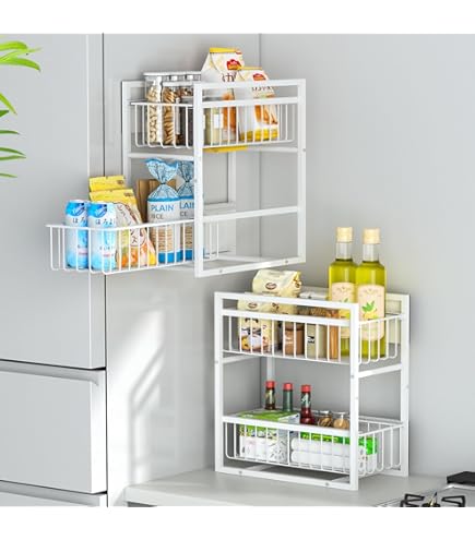 YangAera 調味料ラック　キャビネット　スパイスラック　引き出し式 山善（YAMAZEN） スパイスボックス 調味料ラック キャンプ LESR-27(BK