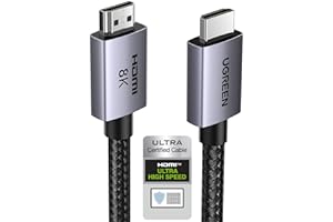 UGREEN 8K 60Hz HDMI ケーブル HDMI2.1 Ultra High Speed 認証取得 超高速 48Gbps 10K 8K 4K UHD Dynamic HDR eARC 3D イーサネット対応 アルミ合金とナイロン編み素材 1M