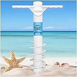 AMMSUN Heavy Duty Beach Umbrella Sand Anchor Holder with 5 Spiral Screw Safe for Strong Winds, One Size Fits All Safe for Str