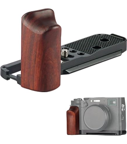 Amazon | WEPOTO Fujifilm X100V 用ハンドグリップメタル赤檀木材