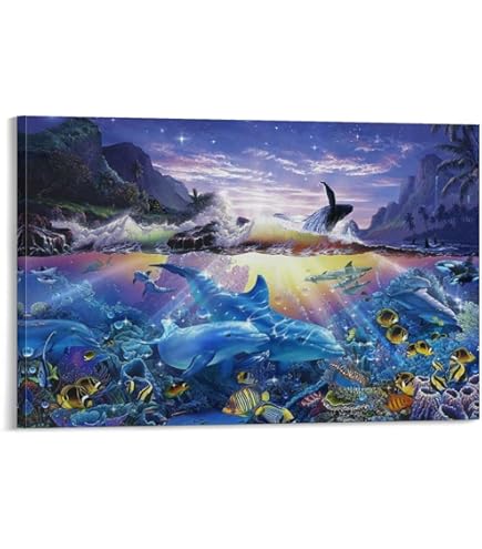 Amazon.co.jp: ポスター クリスチャン ラッセン オーシャン ロアー