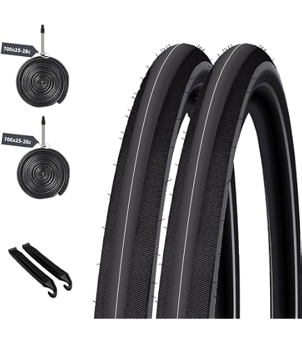 Amazon | 700 28c タイヤ 2本セット 耐摩耗モデル スリック 700 x 28c