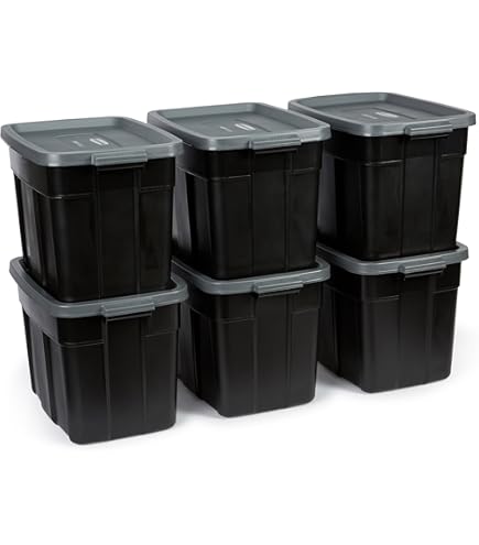 Rubbermaid Roughneck Storage Totes, 18 Gal, (Pack of 6), Perfect