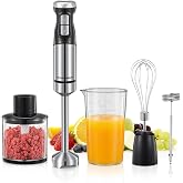 WINPPER 5-in-1 Hand Blender, 1200W Immersion Stick Blender | 20-speed turbo control with beaker, chopper, whisk and frother