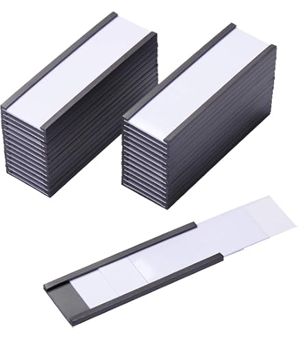 Fulmoon 50 Pcs Magnetic Label Holders - 4x2 Inch C Channel With Inserts & Protectors For Shelves & Cabinets - View #10