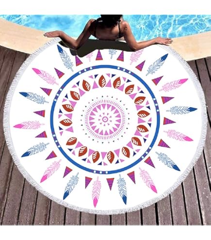 Amazon.co.jp: WTW ダブルティー ラウンドビーチタオル サークルビーチ