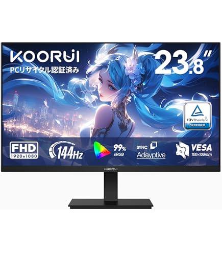 Amazon.co.jp: KOORUI ゲーミングモニター 24インチ 180Hz フルHD