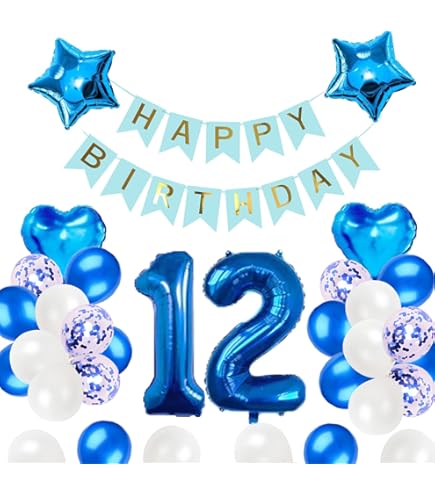 Amazon | 12歳 誕生日 バルーン 風船 バースデー 飾り付け セット数字