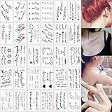 タトゥーシール 刺青シール 入れ墨シール 30枚セット 文字 ステッカー 防水 長持ち おしゃれ かわいい レディース タトゥーステッカー 腕 足 体 胸 肩 背中に簡単貼る