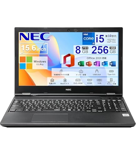Amazon.co.jp: NEC VersaPro VK27MD-K Windows 10 Laptop Core i5