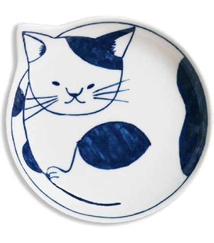 Amazon | 大倉陶園 黒猫親子 -縁起物語- 豆皿 その2「金魚」 プレート