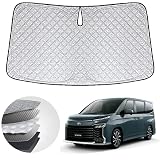 WAIROGA ヴォクシー サンシェード 80系 専用フロントサンシェード VOXY NOAH 80 2014年1月-現行 ノア 80系 車用サンシェードフロントガラス 日よけ 六層構造 車種専用設計 UVカット 日焼け防止 劣化防止 収納バッグで 簡単に取り付け 吸盤なし メーカー直営 (シルバー, ノア 80系)