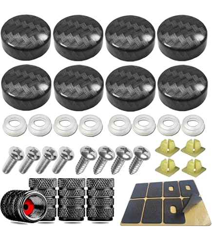 thumbnail image 2 of 18-Piece Number Plate Fitting Kit – Screws & Caps In White, Yellow, Blue, Black – FX-1049 2 of 6