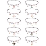 Pinenuts 10 Pieces Friendship Bracelets for Girls, Adjustable Kids Friendship Bracelets Unicorn Handmade Braided Children Bra