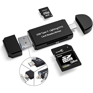 SDカードリーダー 【Lightning/Type-c/USB/Micro USB 4in1】 マルチカードリーダー O…
