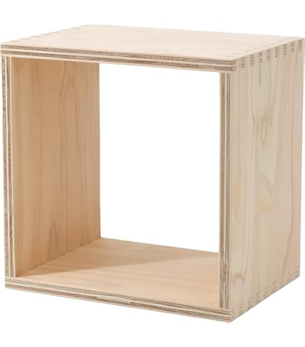 Amazon | 木製 ディスプレイ ボックス 25cm角 ホワイトウッド