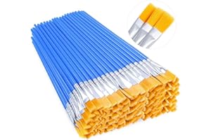 YFFSFDC 平筆 絵筆 100本セット 画材筆 水彩筆 プラモデル 塗装 油絵 水彩画 フィギュア 筆 (平筆)