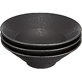3個セット黒 輪二重8寸深鉢 [ 23.2 x 8cm 1400cc 680g ] 【 ラーメン丼 】 【 中華 アジア料理 ラーメン店 和食器 飲食店 業務用 】
