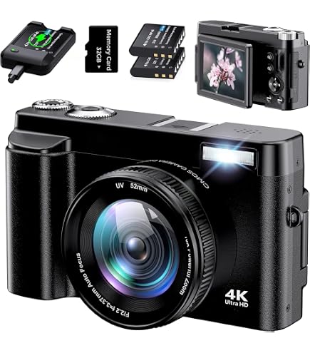 Amazon | Lecnippy 5K デジタルカメラ 光学10倍ズーム 5600万画素 