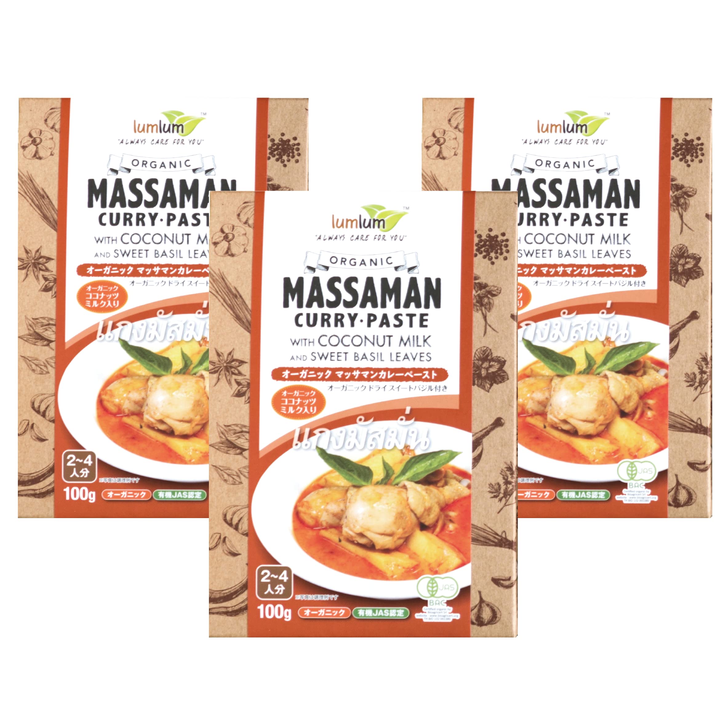 【70%OFF】【699円（定期便664円）】 CIVGIS 有機JAS ビーガン認定 グルテンフリー オーガニック マッサマンカレー ペースト 100g×3個