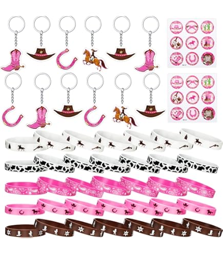 159 Pcs Cowboy Party Favor Set - Western Theme Gift Bundle With Keychains & Stickers