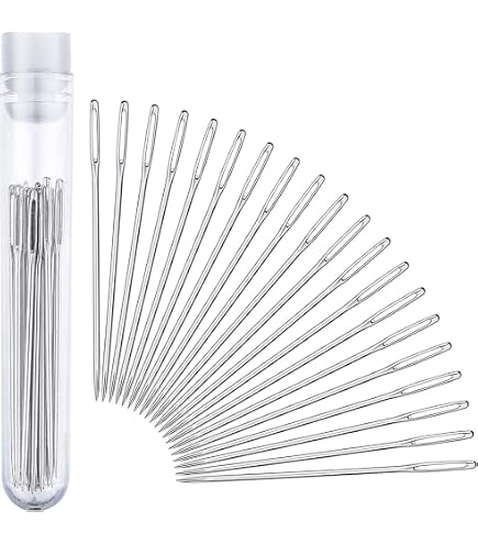 16-Piece Leather Stitching Needles Set - 5 Sizes Triangle Point Tips