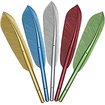 Maydahui 10 PCS Feather Gel Pens - Artificial Wing Pens With Black Ink In 5 Colors