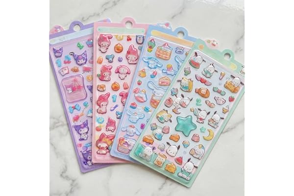 【4枚セット】3Dシール 立体 かわいい Ninrikidy おしゃれ デコシール 女の子 貼り付け可能 手芸用品 携帯電話飾り用 手帳用 DIY用 日記帳用 手芸用品 貼り付け可能