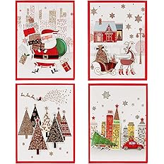 Amazon クリスマスカード 可愛い キャラクター 音楽付き クリスマス 立体 グリーティングカード 4枚セット メッセージカード 封筒付き メロディーカード 光る ミュージックカード クリスマス雑貨 クリスマス 新年 正月 挨拶カード 多目的 お祝いカード グリーティング