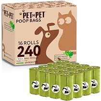 GREAT HUMAN Compostable Dog Poop Bags - 240 Count Plant Based Leakproof Biodegradable Bags