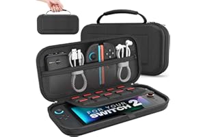 MoKo Switch 2 ケース スイッチ2 ケース キャリングケース 第2世代保護バッグ 衝撃吸収 ストレージカバー オックスフォード生地 EVA中身内蔵 ソフトカード10枚収納可 ケーブル/イヤホンなど小物収納可能 全面保護 大容量 安定性 精
